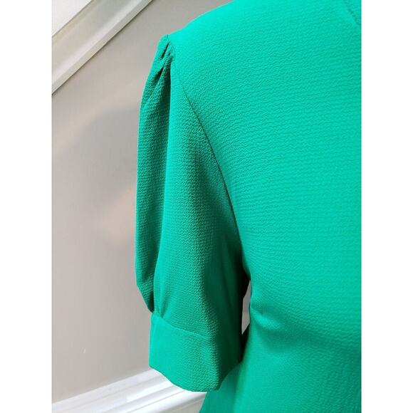 CeCe Womens Green Polyester Tie V Neck Short Sleeve Knee Length A Line Dress XL - Picture 13 of 14